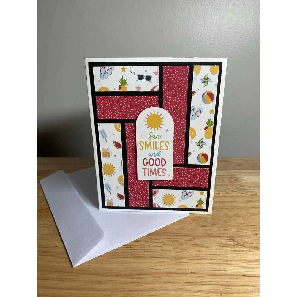 Handmade Summer Blank Greeting Card A2 & Envelope